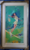 Framed Colored Print, Tennis Player