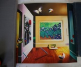 Unframed Colored Print, Abstract of an Art Gallery