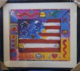 Framed Colored Print, American Flag