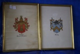 Two Framed Colored Coat of Arms