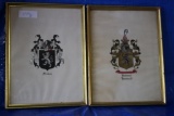 Two Framed Colored Coat of Arms