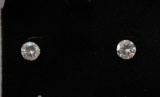 3ct White Sapphire Solitaire Earrings