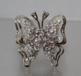 4ct Brilliant White Sapphire Butterfly Ring