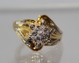 Large Diamond Cluster Ring