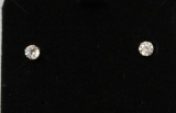 2ct White Sapphire Solitaire Earrings