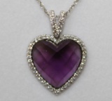 4ct Amethyst Sweetheart Necklace