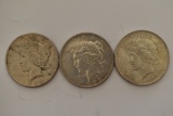 3 U.S. Silver Peace Dollars