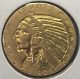 1909 U.S. Gold $5 Indian Head