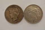 (2) 1922 U.S. Silver Peace Dollars