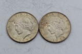 (2) 1923 U.S. Silver Peace Dollars