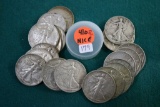 (20) 1941-D Walking Liberty Silver Half Dollars