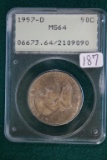 1957-D U.S. Franklin Silver Half Dollar