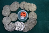 (20) 1942-D Walking Liberty Silver Half Dollars
