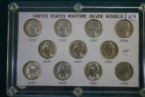 11 U.S. War Time Silver Nickels