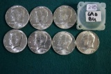 (7) 1969-D Kennedy Silver Half Dollars