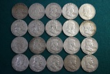 20 Franklin Silver Half Dollars