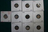 10 Canadian Silver 5 Cent Coins