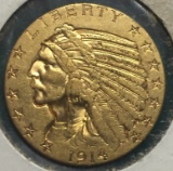 1914-D U.S. Gold $5 Indian Head