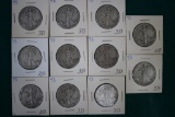 (11) 1943-P Walking Liberty Silver Half Dollars