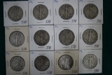 (12) 1934 Walking Liberty Silver Half Dollars