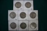 (8) 1928-S Walking Liberty Silver Half Dollars