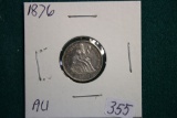 1876 Silver Liberty Seated Dime