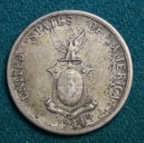 1944 Silver US 50 Centavos Filipinas WWII Coin