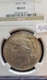 1922 Silver U.S. Peace Dollar