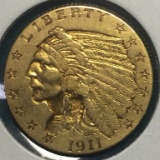 1911 U.S. Gold $2.50 Indian Head