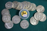 (19) 1951-P Franklin Silver Half Dollars