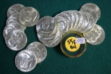 (20) 1955-P Franklin Silver Half Dollars