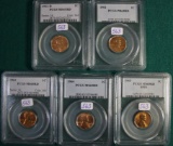 5 Graded Lincoln Cents