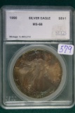 1990 Graded Eagle Silver Dollar