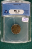 1935-S Graded Wheat Lincoln Cent