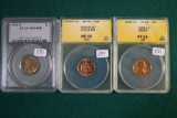3 Graded Lincoln Cents