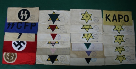 Set of WWII Concentration Camp Prisoner Armbands