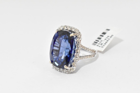 32.72ct Sapphire Diamond Ring 14kt