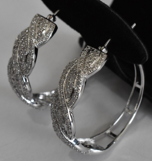 3ct Diamond Hoop Earrings