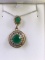 Round Cut Emerald Estate Necklace