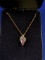 Pink Sapphire and Diamond Estate Necklace