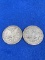 (2) Morgan Silver Dollars