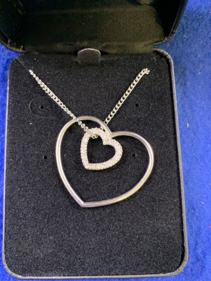 White Sapphire Heart Necklace