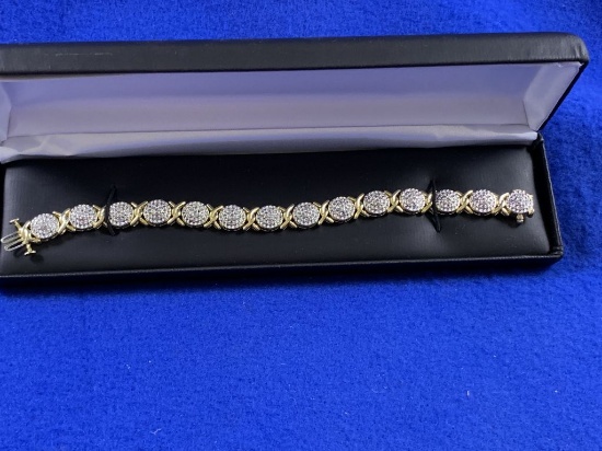 Large Diamond Cluster Bracelet