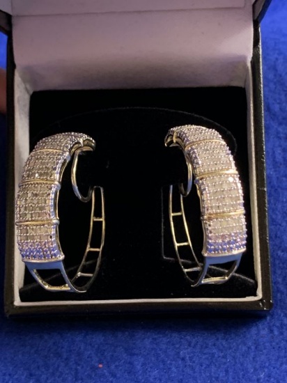3ct Diamond Hoop Earrings