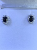 Onyx and White Topaz Earrings