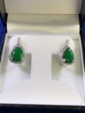 Pear Cut 3.00ct Emerald Earrings
