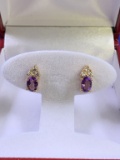 Amethyst and White Topaz Dinner Earrings