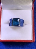 2.15ct Royal Blue Sapphire Mens Ring