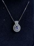 White Sapphire Illusion Setting Necklace