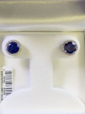 Round Cut Sapphire Earrings